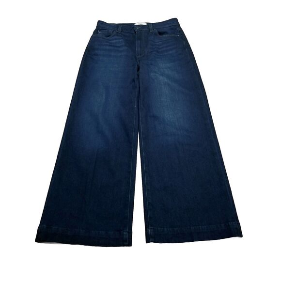 Paige Denim - Paige Anessa Jeans Women's Size 28 Dark Blue Wide Leg Stretch Denim (28×26.5)
